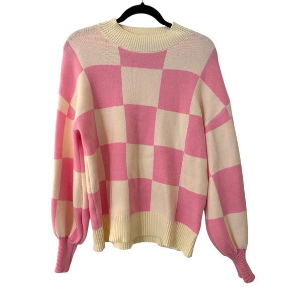 Sweaters - Pink Checkered Sweater
